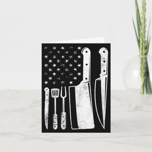 Women's bbq usa flag patriotic fourth of july card