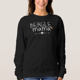 Womens Beagle Mama Beagle Mom Paw Dog Sweatshirt