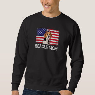 Womens Beagle Mom Us Flag 4th Of July Patriotic Wo Sweatshirt