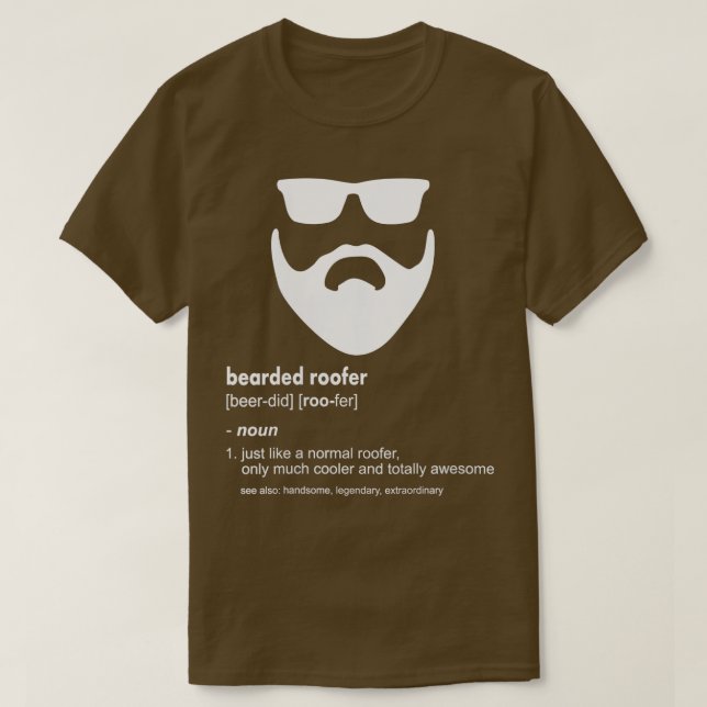 Womens Bearded Roofer  Funny Beard Roofing VNeck  T-Shirt (Design Front)