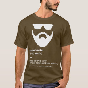 Womens Bearded Roofer  Funny Beard Roofing VNeck  T-Shirt