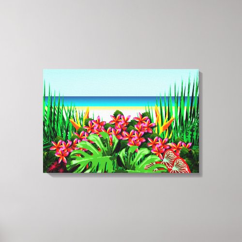 Womens Beautiful Colorful Tropical Paradise Beach Canvas Print