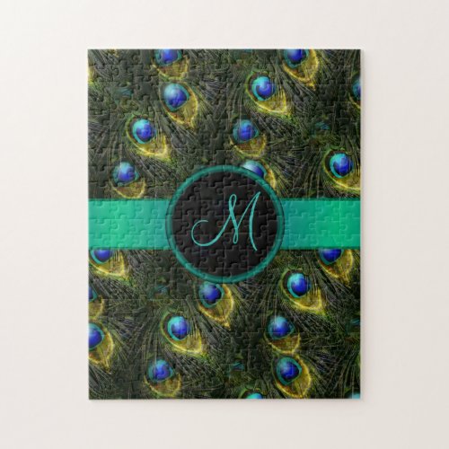 Womens Beautiful Fantasy Sparkly Peacock Feather Jigsaw Puzzle