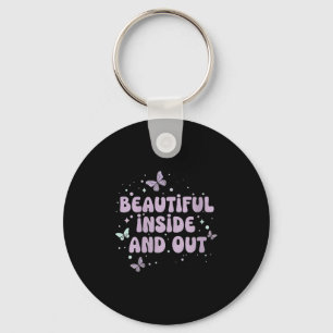 Womens Beautiful Inside And Out Cute Butterfly Lav Keychain