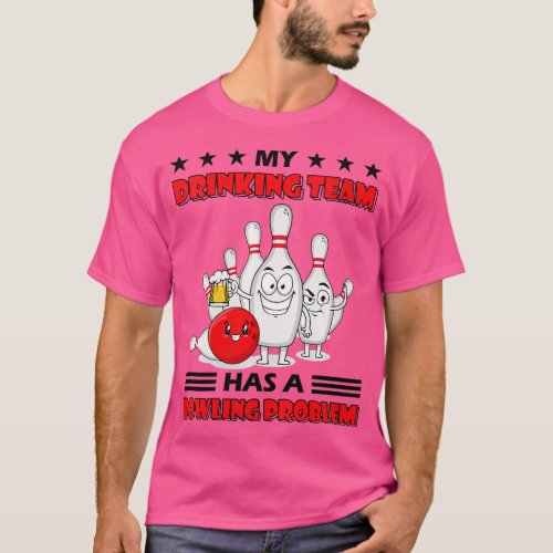 Womens Beer Fathers Day My Drinking Team Has A Bow T_Shirt