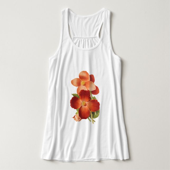 Women's Begonia Flowers Tank Top (Design Front)