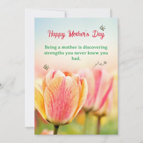 Womens Being a mother Mothers Day  Birthday   Holiday Card