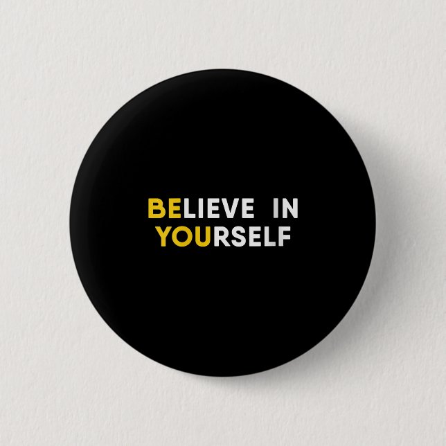 Womens Believe In Yourself Motivation Quote V-neck Button (Front)