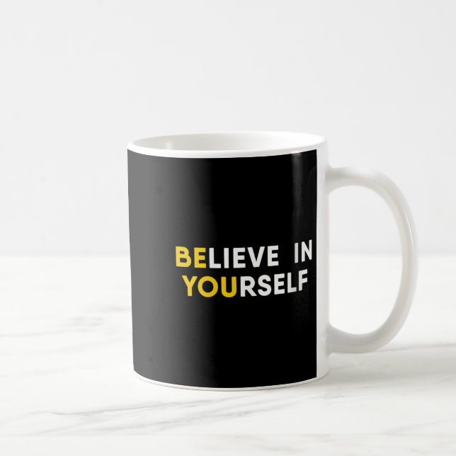 Womens Believe In Yourself Motivation Quote V-neck Coffee Mug (Right)