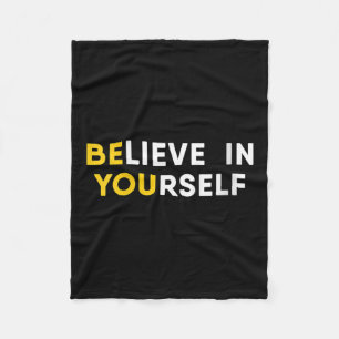 Womens Believe In Yourself Motivation Quote V-neck Fleece Blanket