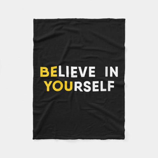 Womens Believe In Yourself Motivation Quote V-neck Fleece Blanket (Front)