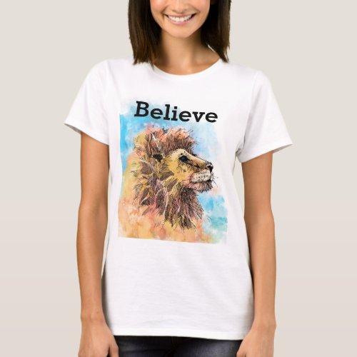 Womens Believe Inspirational T_Shirt