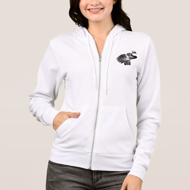 Women's Bella+Canvas Full-Zip Peacock Hoodie – Gra (Front)