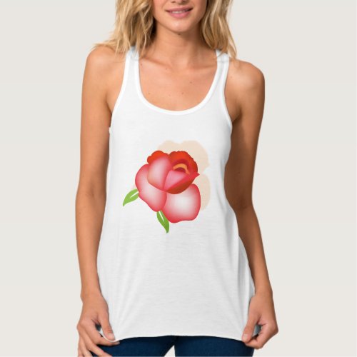 Womens Bella Racerback Tank _ Red Ombre Rose