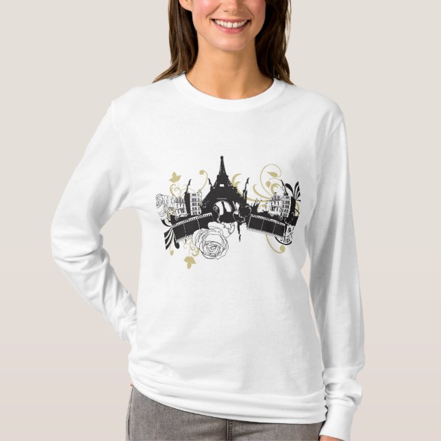 Women's BellaCanvas Flowy Off Shoulder Shirt Paris (Front)