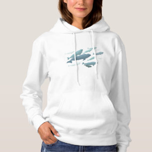 Women's Beluga Hoodie Beluga Whale Art Sweatshirt