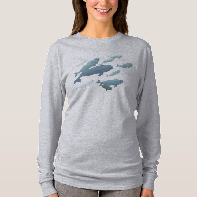 Women's Beluga Whale Shirt Lady's Beluga Whale Top (Front)