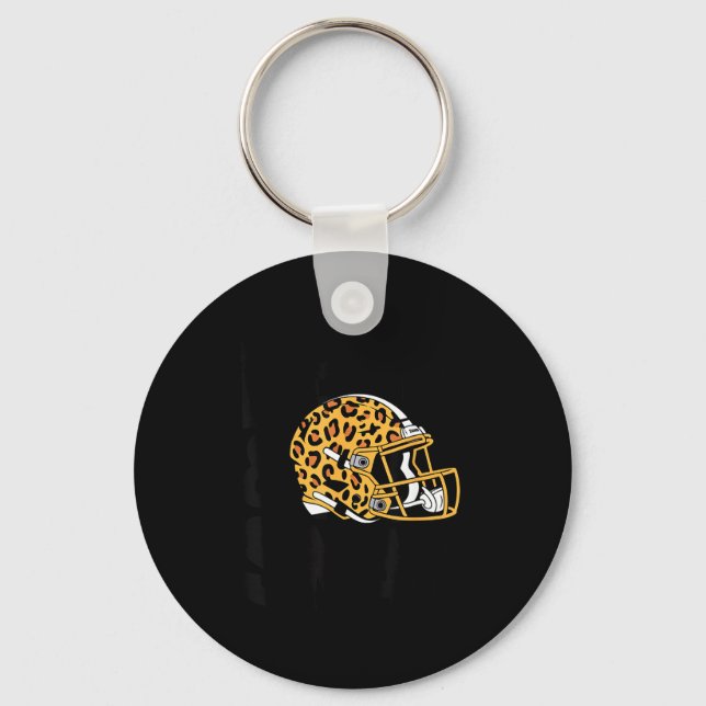 Women's Bend &amp; Snap Leopard Print Helmet Footb Keychain (Front)