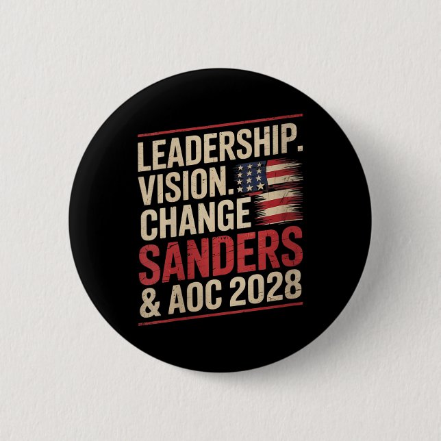 Womens Bernie Sanders And Aoc 2028 For President C Button (Front)