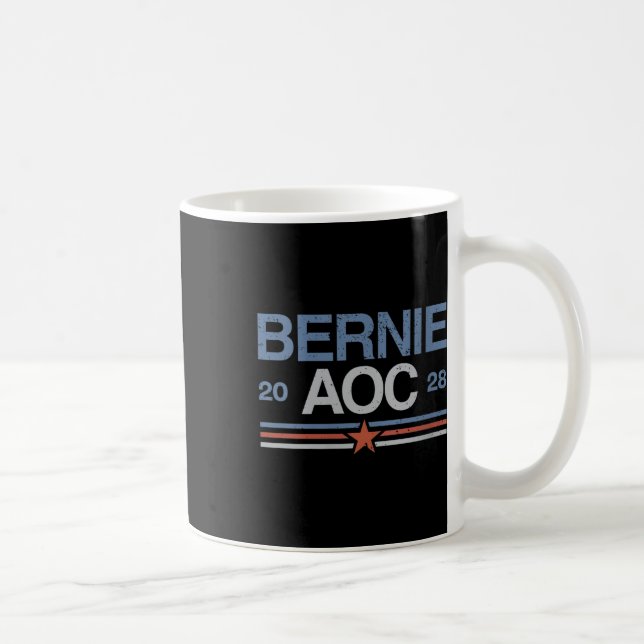 Womens Bernie Sanders And Aoc V-neck  Coffee Mug (Right)