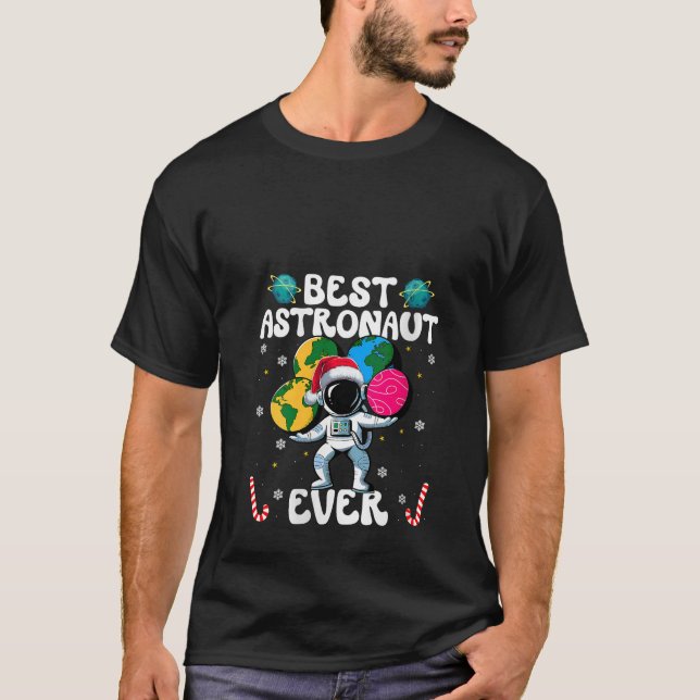 Womens Best Astronaut Ever Christmas Basketball Ca T-Shirt (Front)