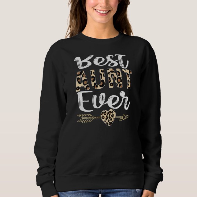Womens Best Aunt Ever Tee  From Nephews Leopard Pr (Front)