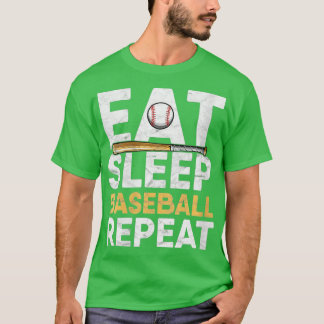 Womens Best Baseball Boys Eat Sleep Baseball Repea T-Shirt