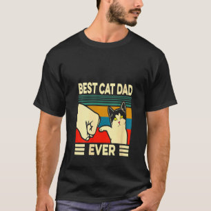 Womens Best Cat Dad Ever Vintage Men Bump Fit Fath T-Shirt