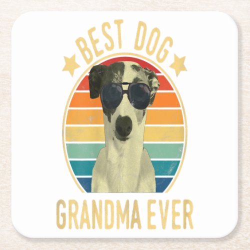 Womens Best Dog Grandma Ever Italian Greyhound Square Paper Coaster