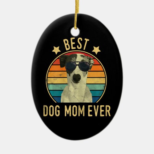 Womens Best Dog Mom Ever Italian Greyhound Mors Ceramic Ornament