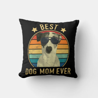 womens best dog mom ever italian greyhound throw pillow