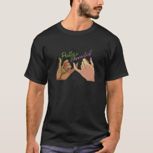Womens Best Friend Pretty Connected Green Pink Pin T-Shirt