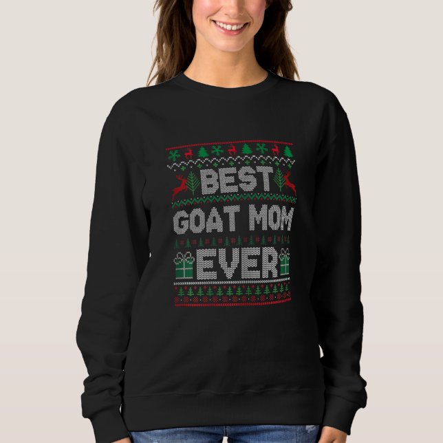 Womens Best Goat Mom Ever Christmas Pajamas Matchi Sweatshirt (Front)