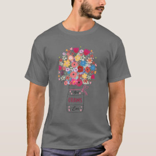 Womens Best Grams Ever Art Flower Grandma Mother's T-Shirt