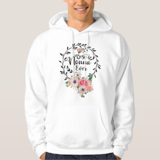 Womens Best Nonna Ever Floral Decoration Grandma Hoodie