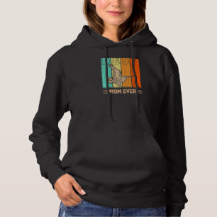 Womens Best Snowy Owl Mom Ever Retro Graphic Mama Hoodie