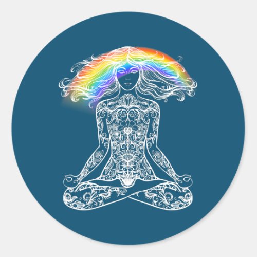 Womens Best Yoga Mom  Classic Round Sticker