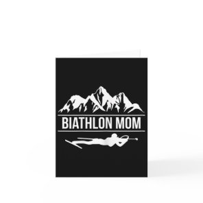 Womens Biathlon Mom Biathlete Skiing Shooting  Card