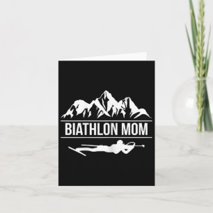 Womens Biathlon Mom Biathlete Skiing Shooting Card