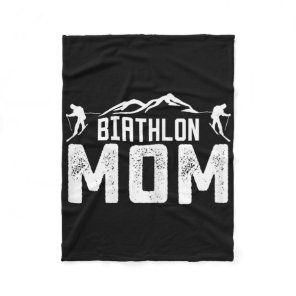Womens Biathlon Mom Mother Biathlet Cross-country  Fleece Blanket