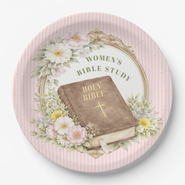 Women's Bible Study | Spring Flowers Paper Plates (Front)