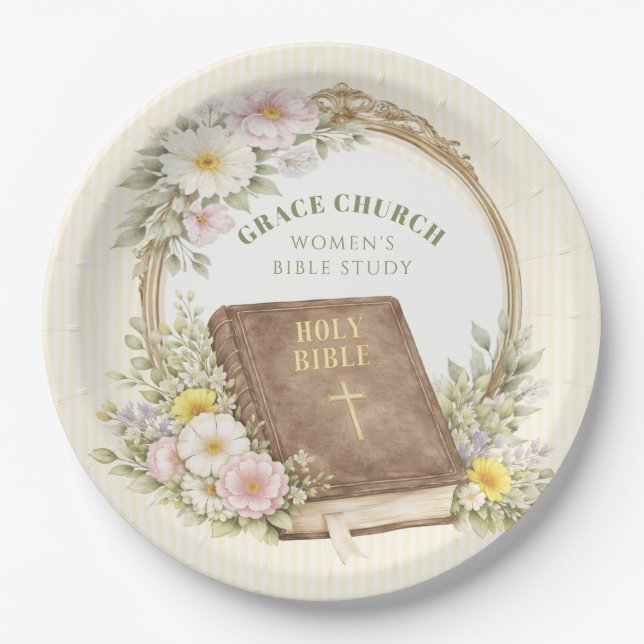 Women's Bible Study | Spring Flowers Paper Plates (Front)