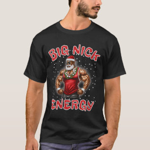 Womens Big Nick Energy African American Santa Clau T-Shirt