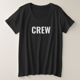 Womens Big Plus Size T Shirt Crew Staff Team