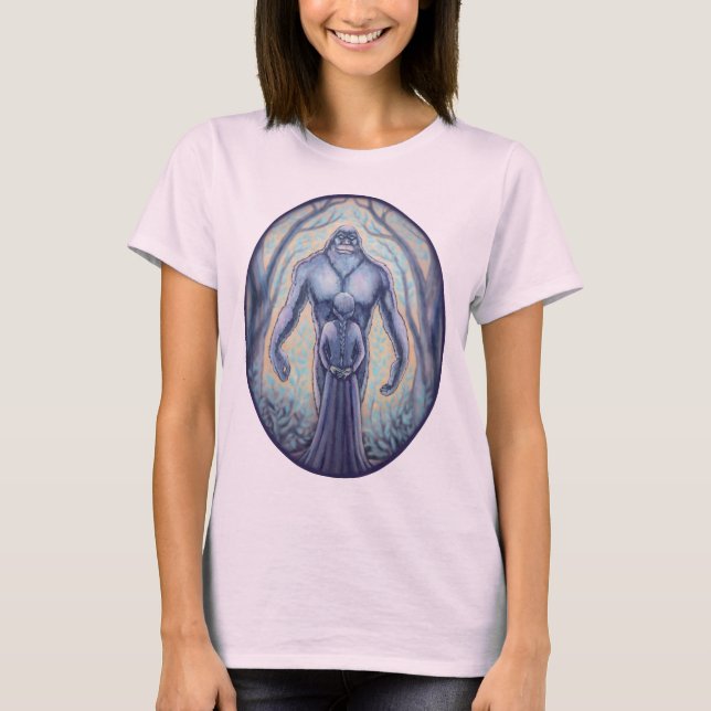 Women's Bigfoot Shirt Lady's Sasquatch Shirt Tee (Front)