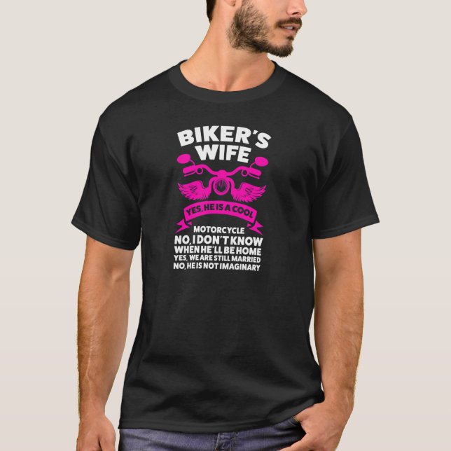 Womens Biker's Wife Yes He Is A Cool Motorcycle Mo T-Shirt (Front)
