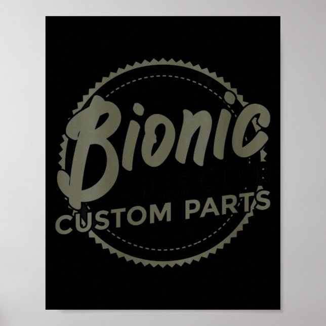 Womens Bionic Knee Club Parts Funny Knee Replaceme Poster (Front)