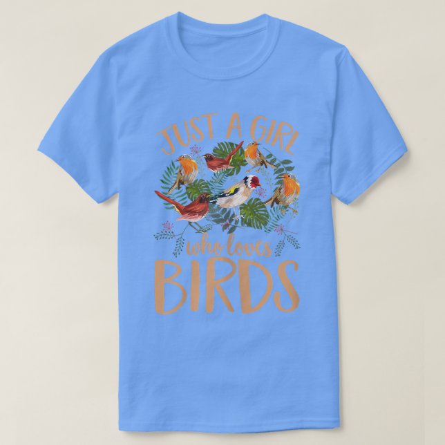 Womens Bird Watching Cute Bird Lover Just A Girl W T-Shirt (Design Front)