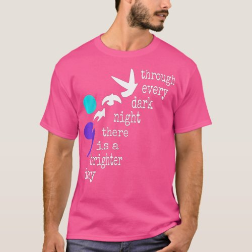 Womens Birds Semicolon Gift Suicide Prevention Awa T_Shirt