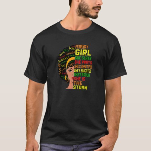 Womens Birthday Black Girls Women February Girl Sh T_Shirt